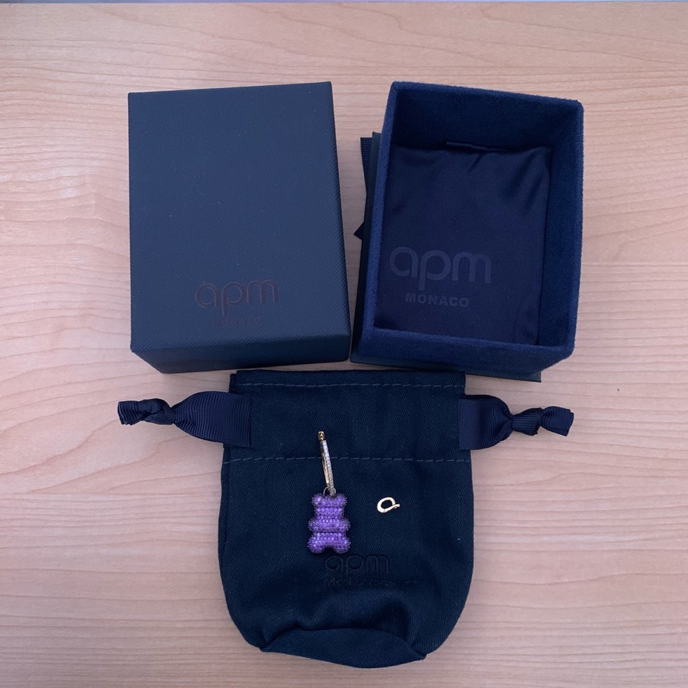 APM Monaco Yummy Bear Single Hoop Earring